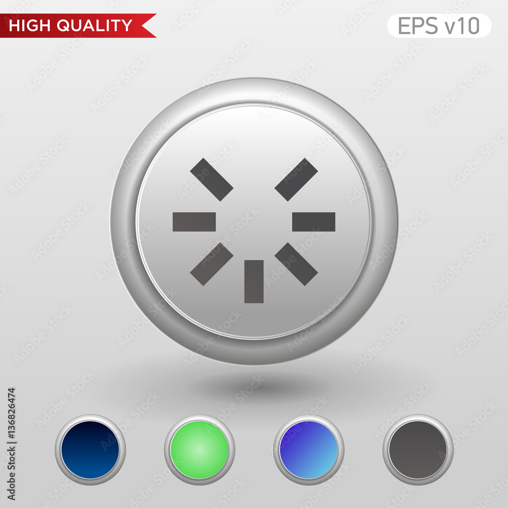 Loading icon. Button with loading icon. Modern UI vector. Loading icon. Button with loading icon. Modern UI vector.