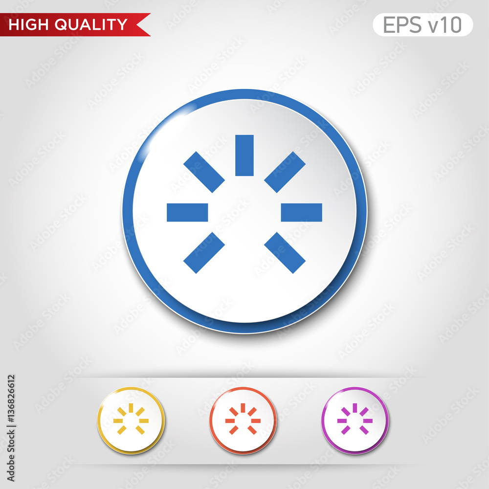 Loading icon. Button with loading icon. Modern UI vector. Loading icon. Button with loading icon. Modern UI vector.