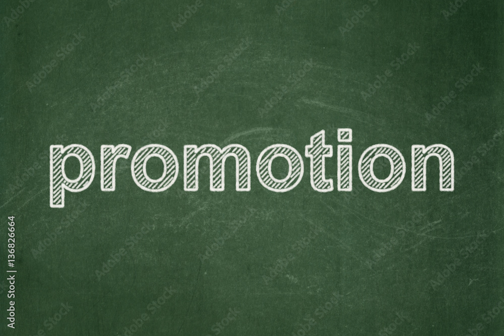 Fototapeta premium Advertising concept: Promotion on chalkboard background
