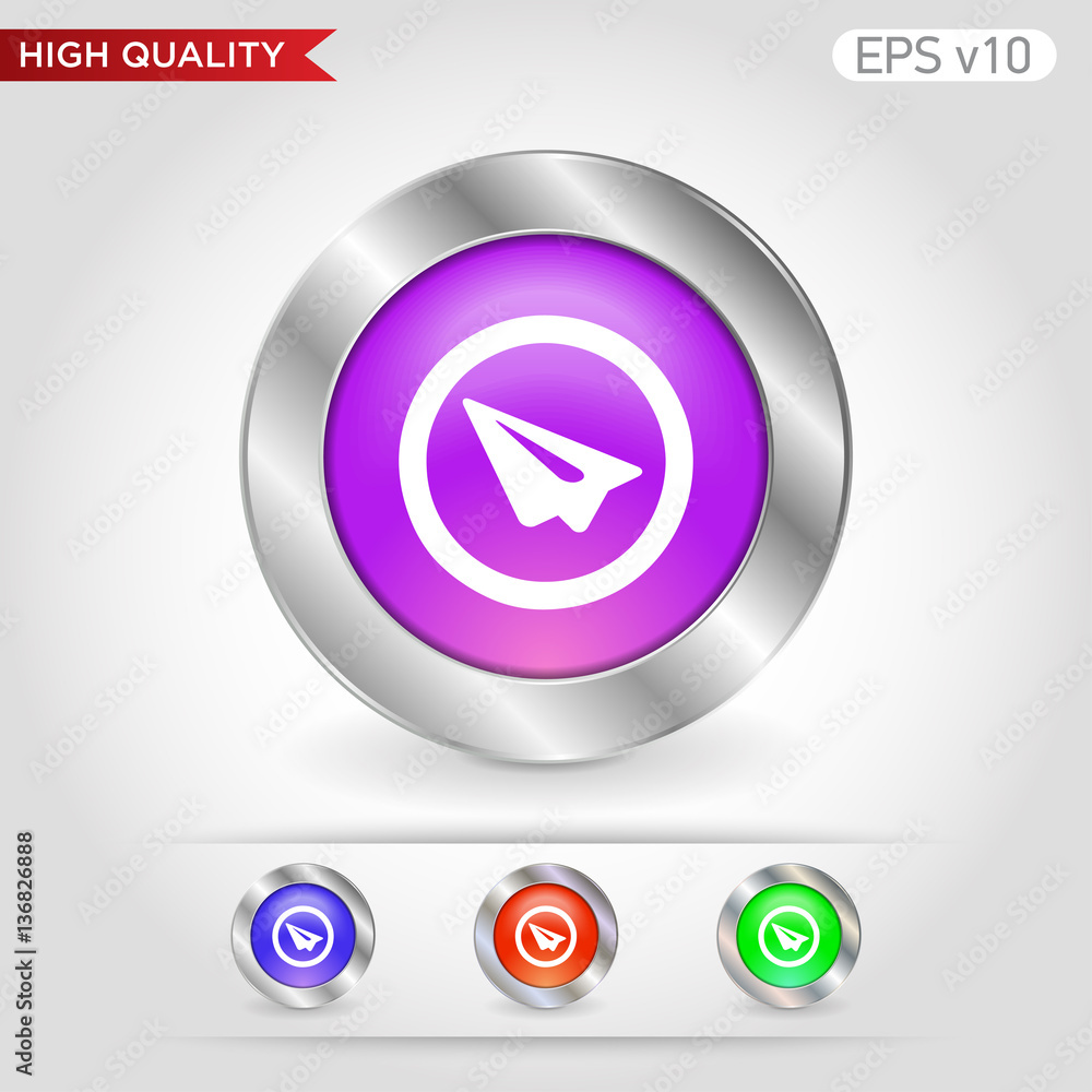 Send icon. Button with paper plane icon. Modern UI vector. Send icon. Button with paper plane icon. Modern UI vector.
