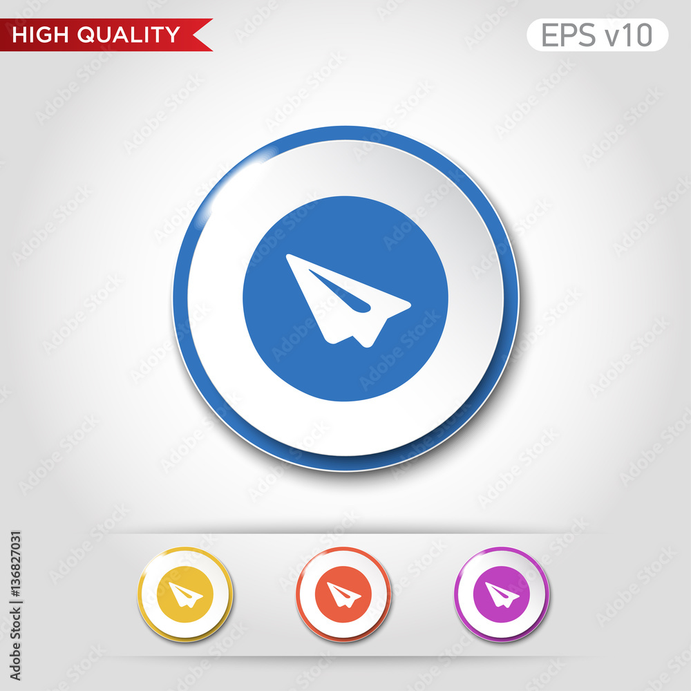 Send or paper plane icon. Button with paper plane icon. Modern UI vector.