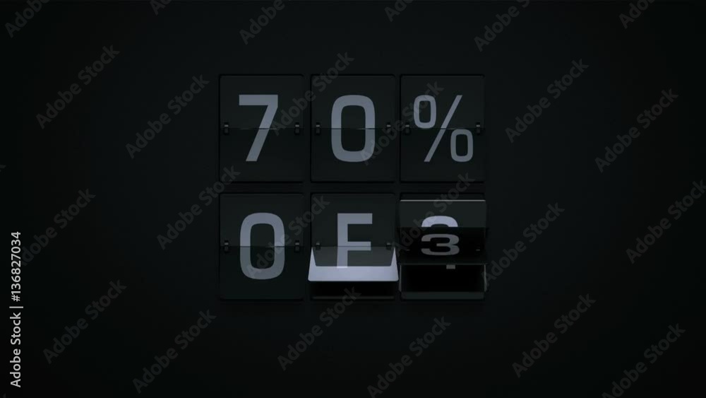 3D rendering flip board animation 70 percent off sale 3D rendering flip board animation 70 percent off sale