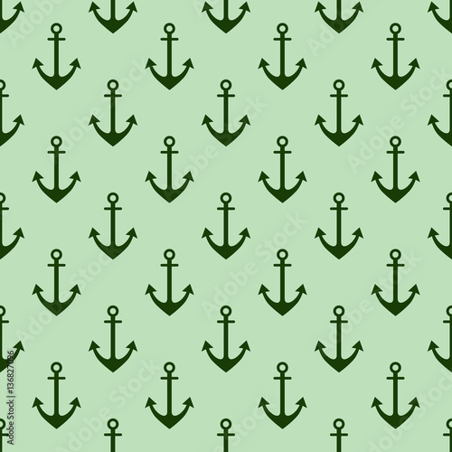 Vector seamless pattern with anchor, background, nautical theme. Graphic illustration. Template for wrapping, backgrounds, fabric, prints, decor, surface
