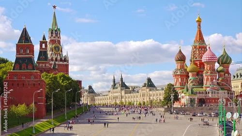 Russia Moscow  Red Square St. Basil's Cathedral and Kremlin