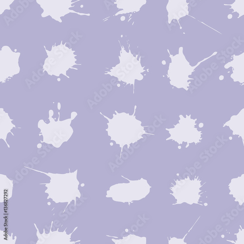 Vector seamless pattern with inc splash, blots, smudge and brush strokes. Grunge template for web background, prints, wallpaper, surface, wrapping, elements for design.