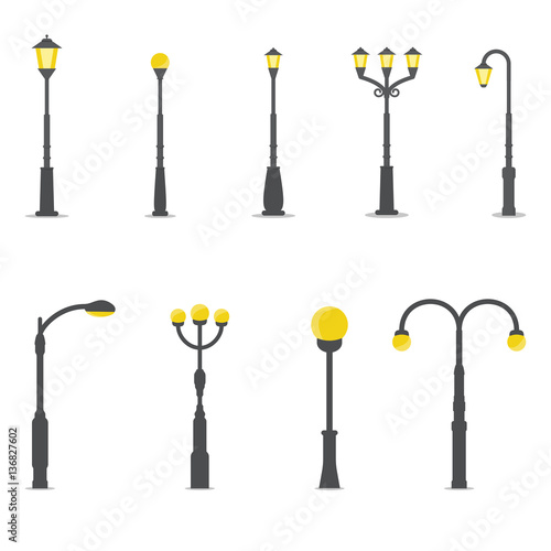 Set of street lamps