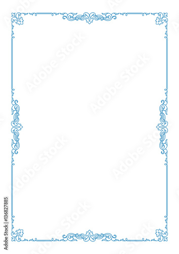 Ornate rectangular color frame, A4 page proportions.