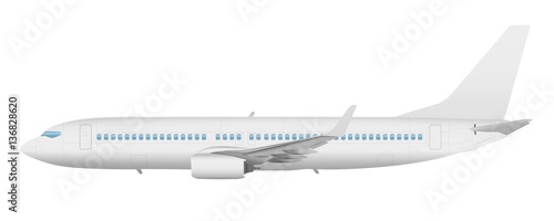 Airplane template vector side view on a white background photo