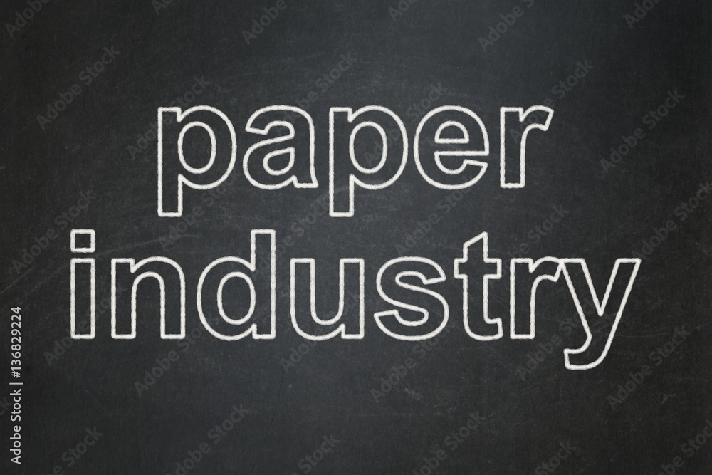 Manufacuring concept: Paper Industry on chalkboard background Manufacuring concept: Paper Industry on chalkboard background