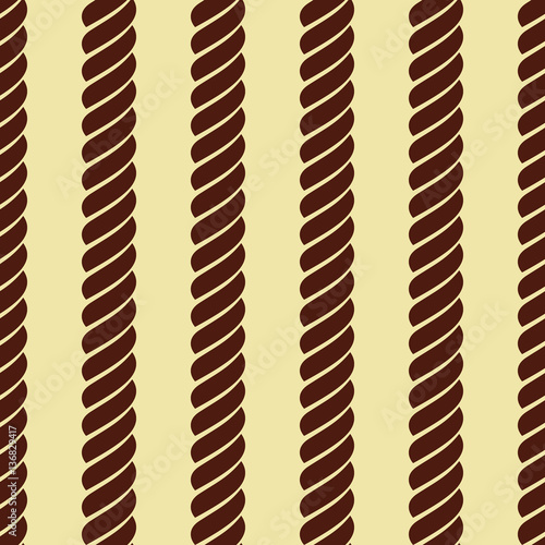 Vector seamless pattern with rope Symmetrical background Graphic illustration. Template for wrapping, backgrounds, fabric, prints, decor, surface