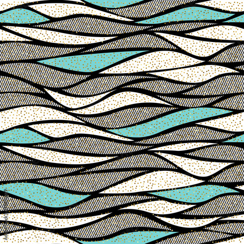 Seamless vector wave pattern for textile and decoration.