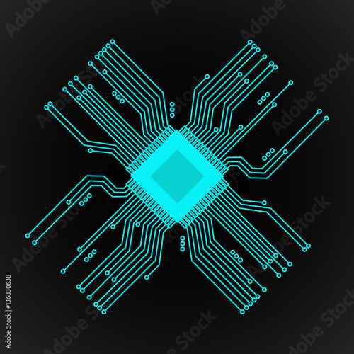 cpu abstract technology. Vector illustration.