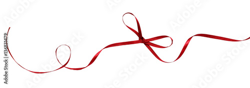Smal red silk ribbon bow
