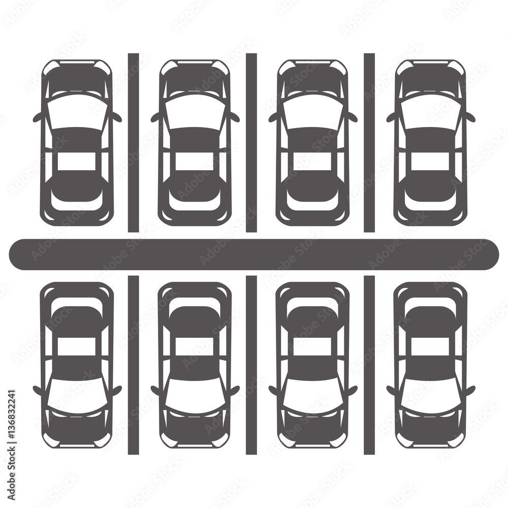 Top view of parking lot Stock Vector | Adobe Stock