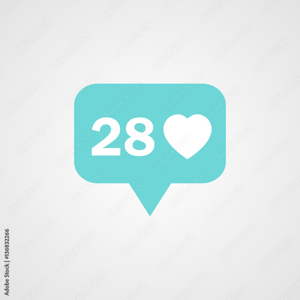 Vector like counter notification icon Vector like counter notification icon