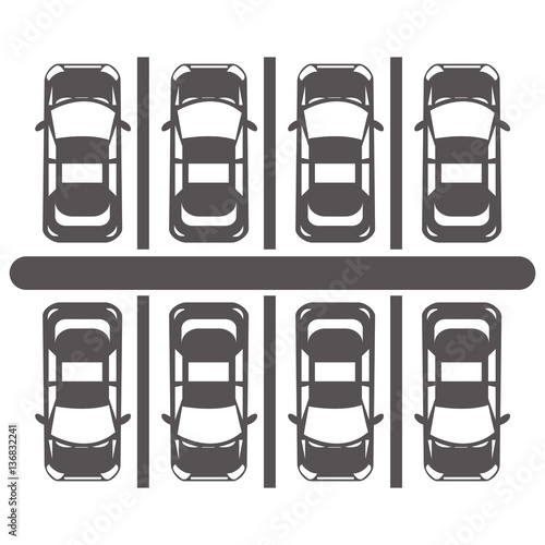 Top view of parking lot