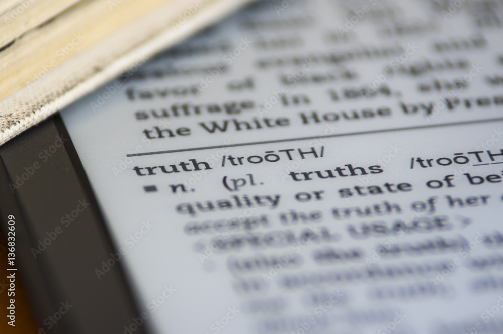 Word truth in dictionary on ebook reader Word truth in dictionary on ebook reader