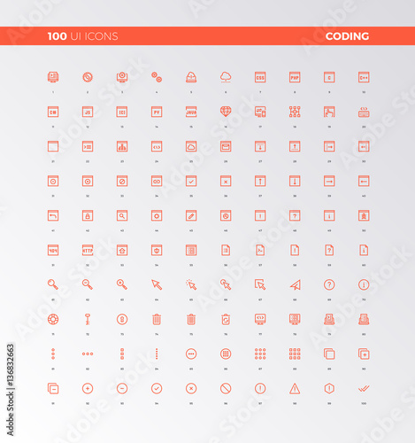 UI UX Code Production Icons