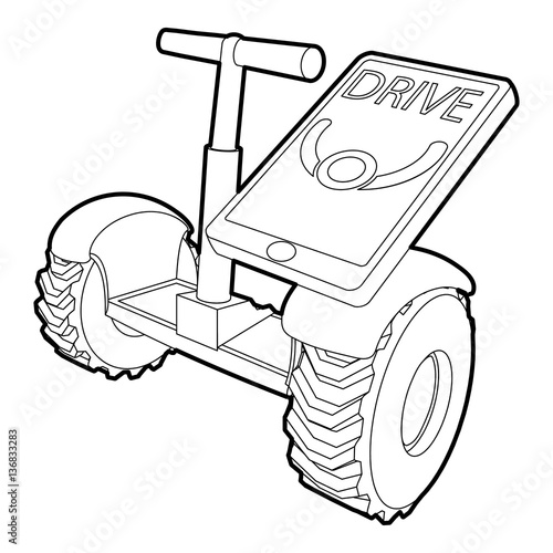 Drive on segway icon, outline style