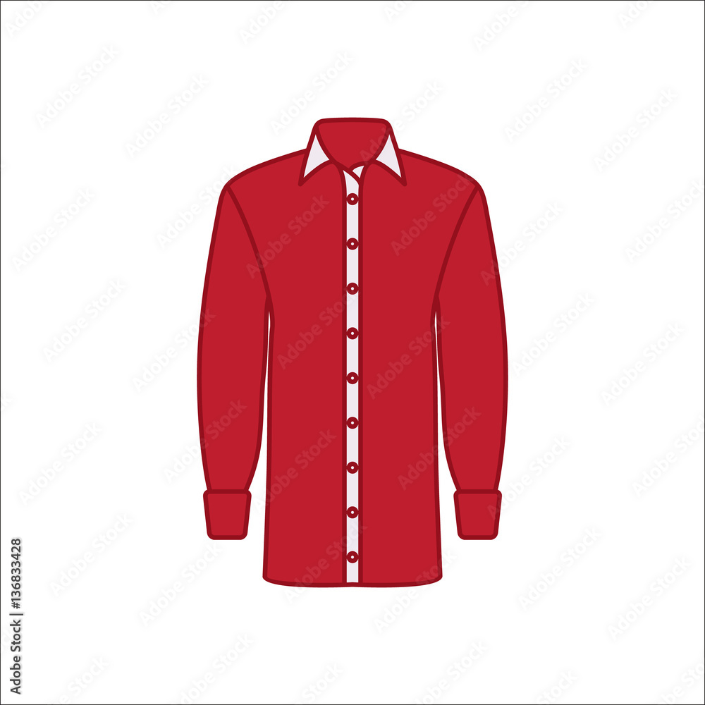 Shirt with long sleeves simple flat icon on background Shirt with long sleeves simple flat icon on background
