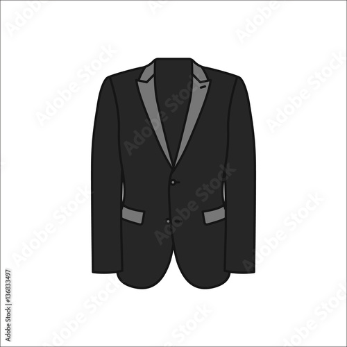 Men blazer or jacket or suit simple flat icon on background