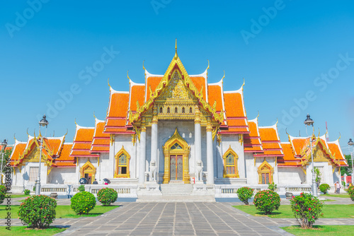 Wat Benchamabophit Dusitvanaram is a Buddhist temple in Bangkok, Thailand. © puthithon