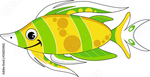 Cute Cartoon Tropical Fish 