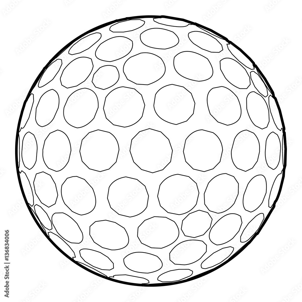 Golfing ball icon, outline style Golfing ball icon, outline style