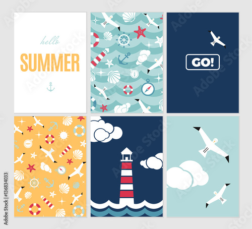 Vector flat sea design template