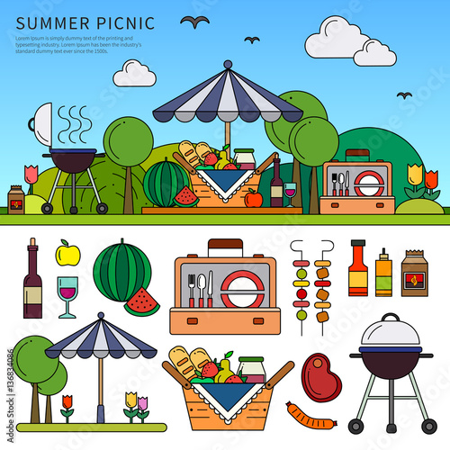 Picnic on summer day