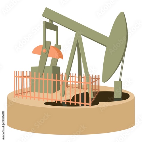 Oil pump icon, cartoon style