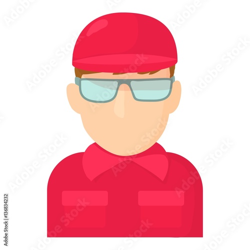 Worker icon, cartoon style