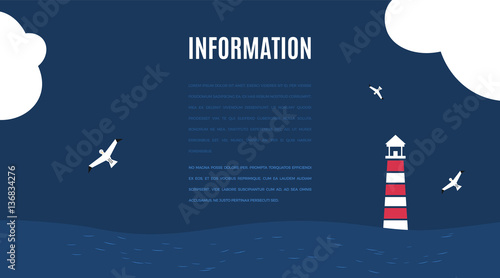 Vector flat sea design background
