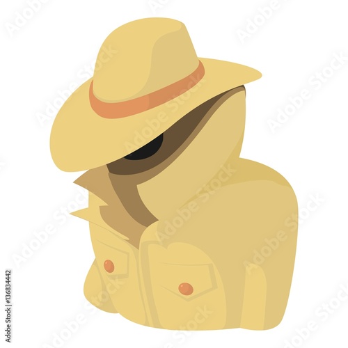 Spy icon, cartoon style