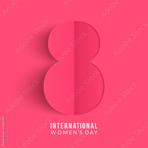 International women's day poster. 8 number origami design. Happy Mother's Day. Eps10 vector illustration with place for your text.