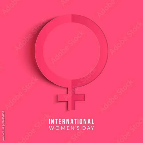 International women's day poster. Woman sign. Origami design template. Happy Mother's Day. Eps10 vector illustration with place for your text. photo