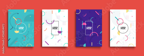 Covers with trendy minimal design. Cool geometric backgrounds for your design. Applicable for Banners, Placards, Posters, Flyers etc. Eps10 vector template.