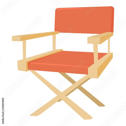 Film director chair icon, cartoon style