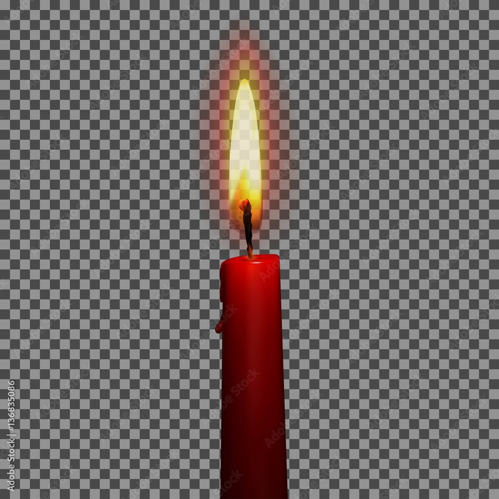 Candles realistic 3d set isolated on transparent background vector ...