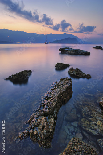 Artistic sea landscape at sunset time,  Montenegro © Nedilko