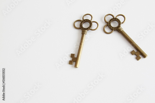 Two metal key on white background © castelfranco99