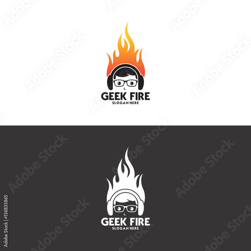 geek fire logo in vector