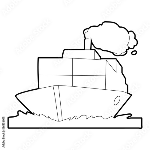 Ship icon, outline style