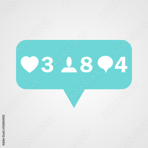 Vector like counter notification Icon1