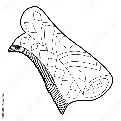 Arabic carpet icon, outline style