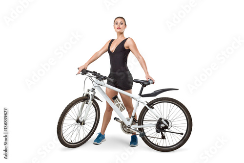 Beautiful woman on bicycle