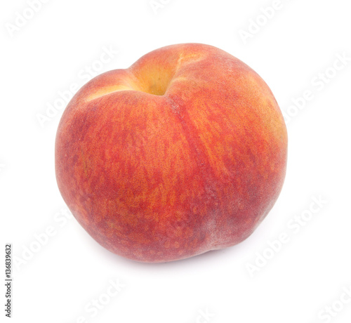 Fresh red peach isolated on white