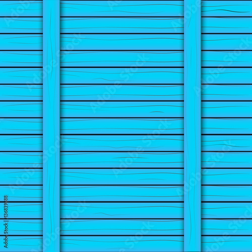 Painted blue wooden background. Vector illustration