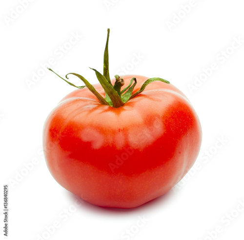Red tomato isolated on white