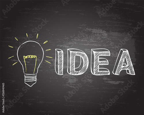 Light Bulb Idea Blackboard
